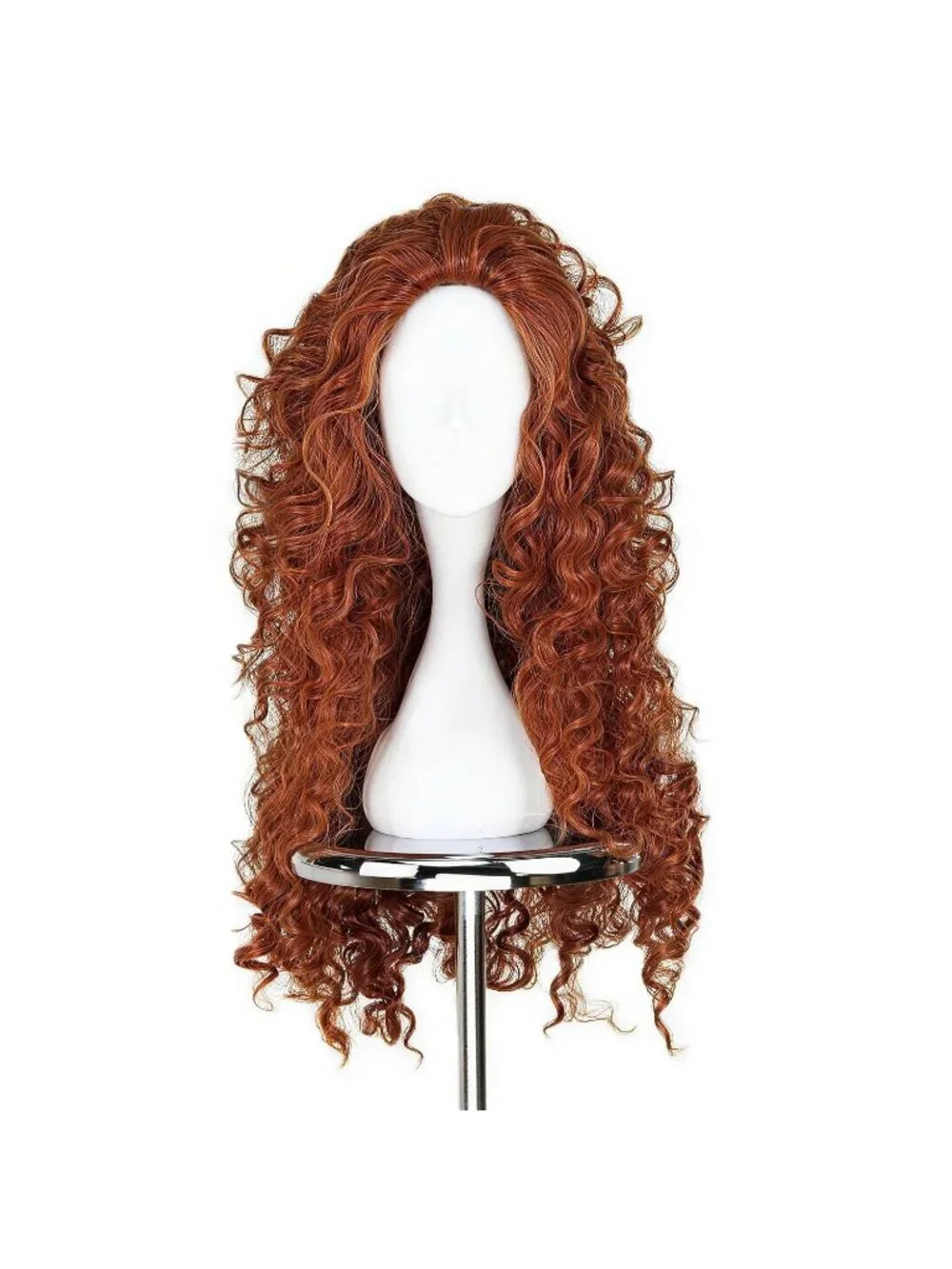 Women Orange Long Curly Wig Ginger Princess Cosplay Wig